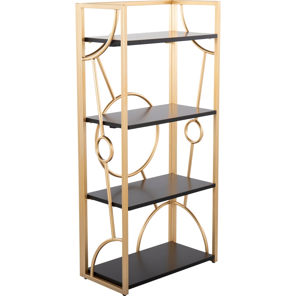 lauryn black gold bookcase   