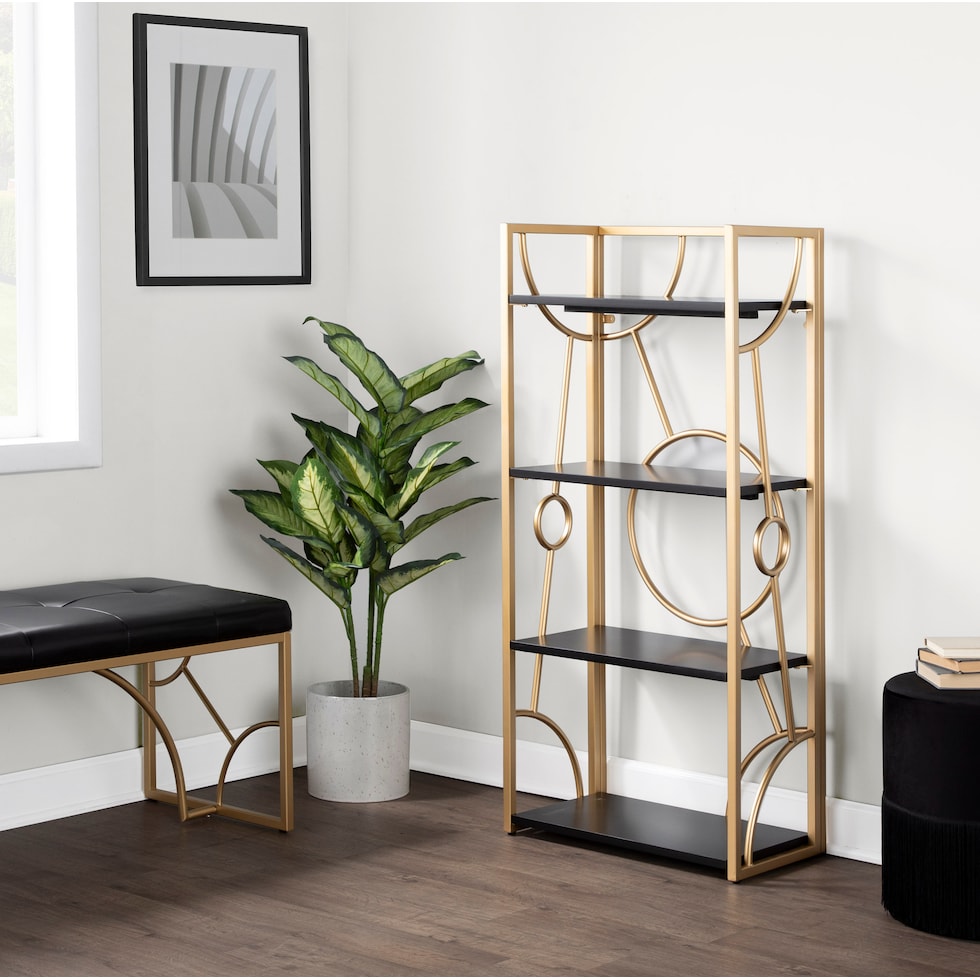 lauryn black gold bookcase   