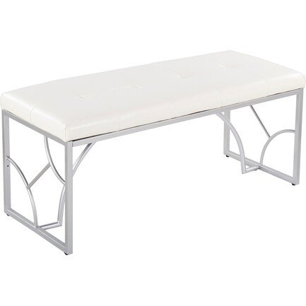 Lauryn Bench - Silver/White