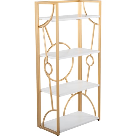 Lauryn Bookcase - White/Gold
