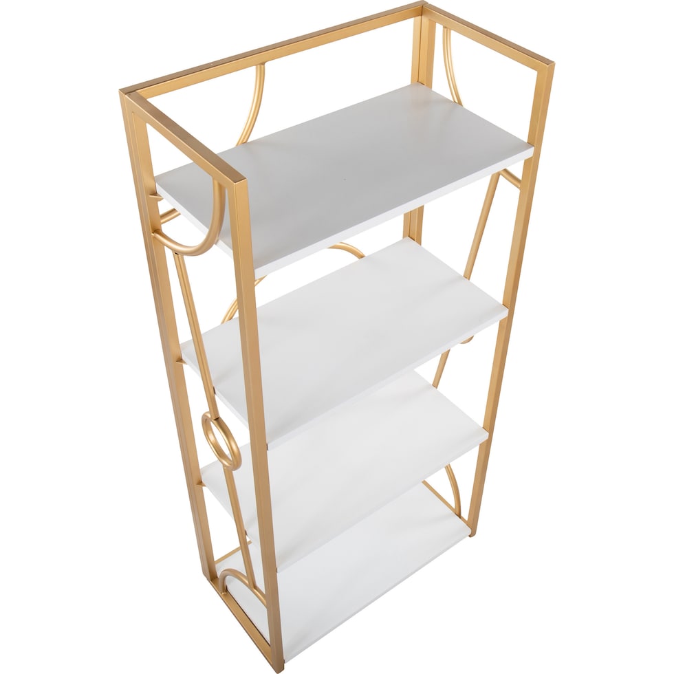 lauryn white gold bookcase   