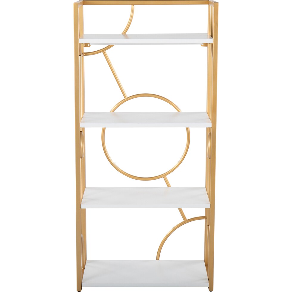 lauryn white gold bookcase   