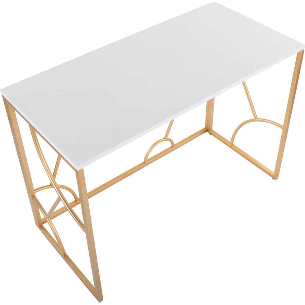 lauryn white gold desk   