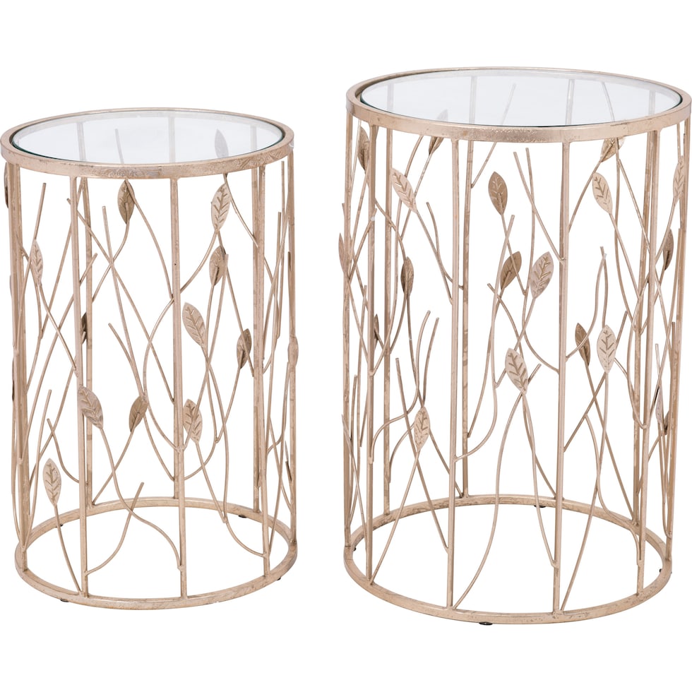 leafy gold side table   