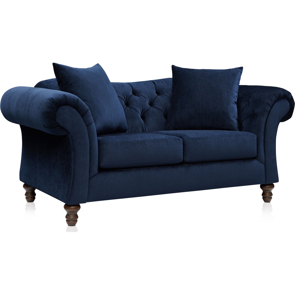 leah blue loveseat   