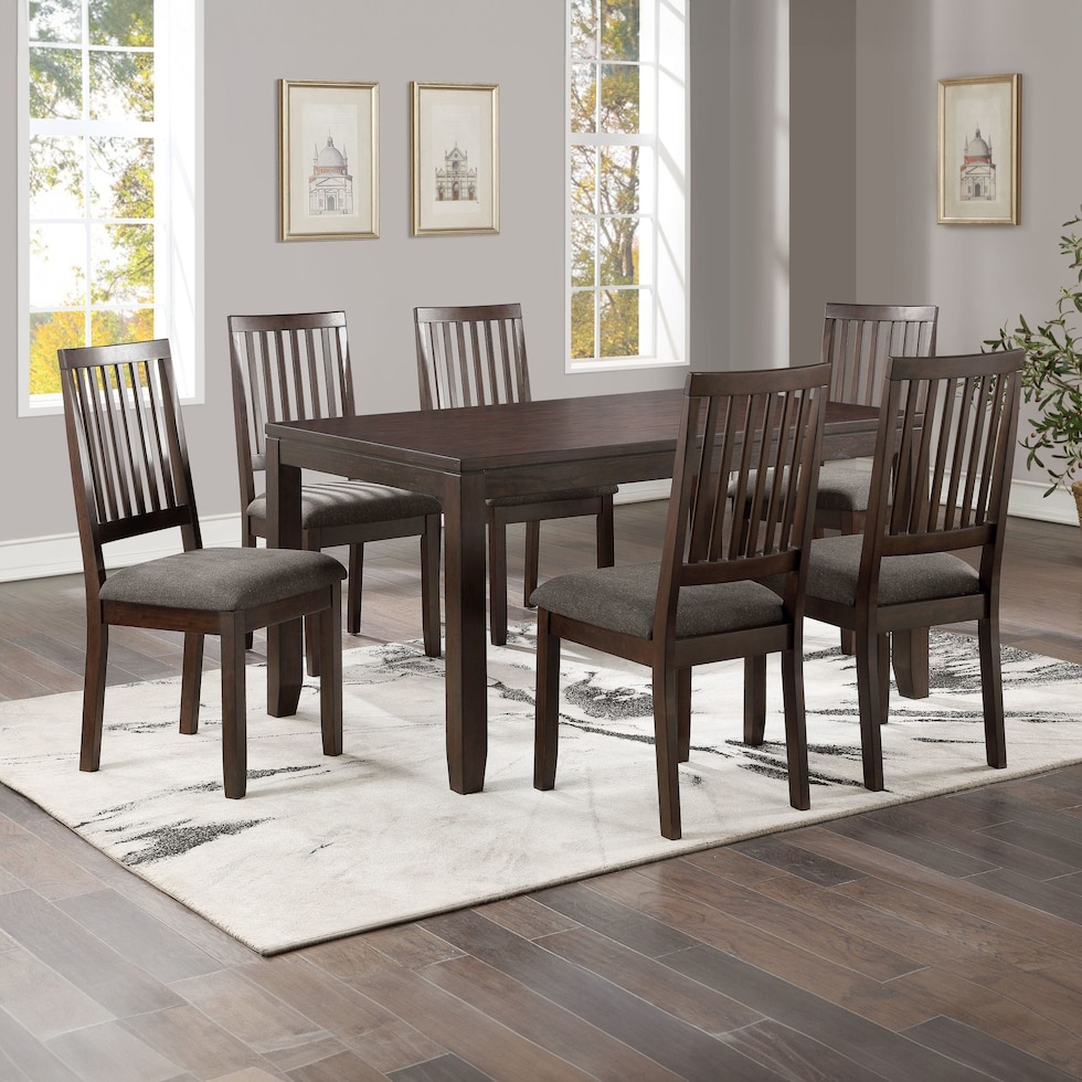 leandra dark brown  pc dining room   