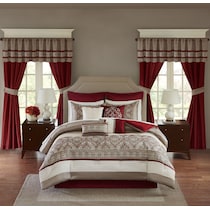 leanna red king bedding set   