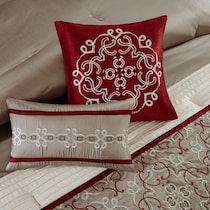 leanna red king bedding set   