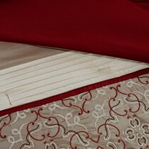 leanna red king bedding set   