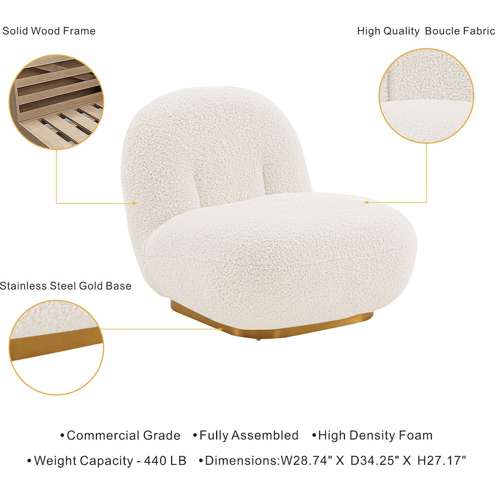 leela white accent chair   