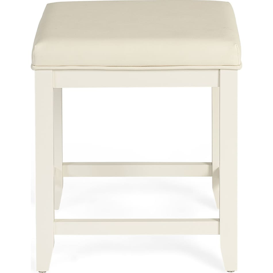 leia white vanity stool   