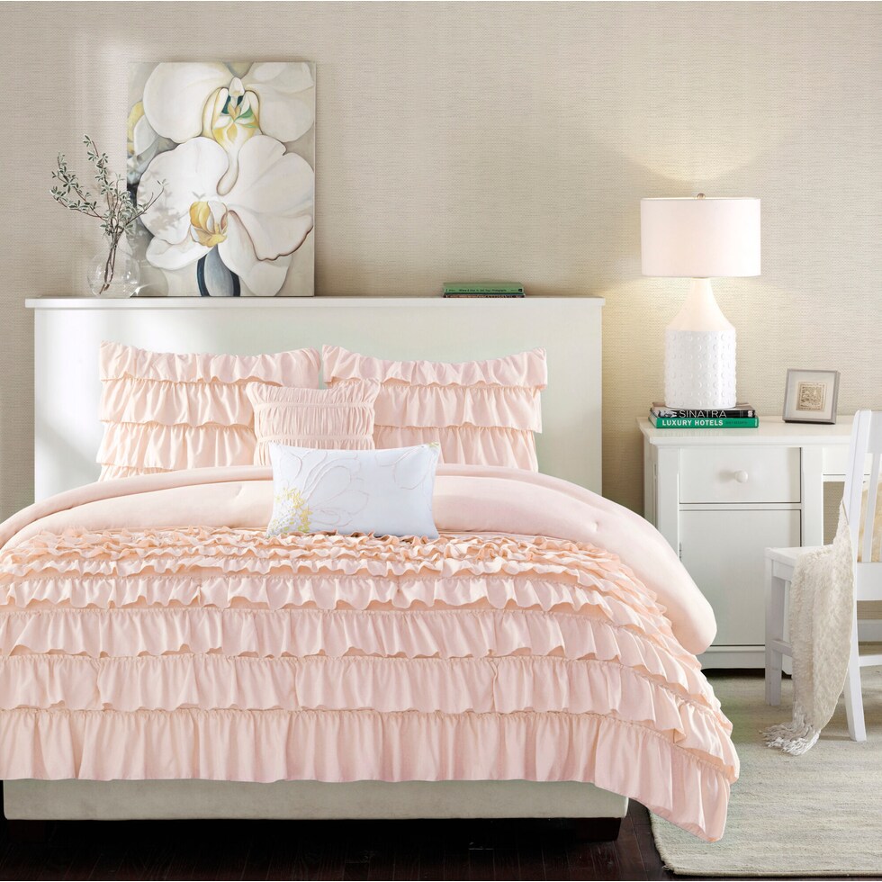 leilani pink twin bedding set   