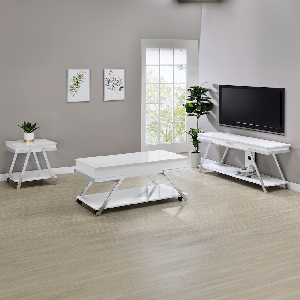 lenka white tv stand   