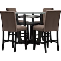 lennox dark brown  pc counter height dining room   
