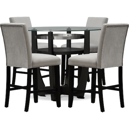 Lennox Counter-Height Dining Table and 4 Stools - Gray