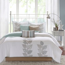 lenora blue king bedding set   