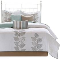 lenora blue king bedding set   