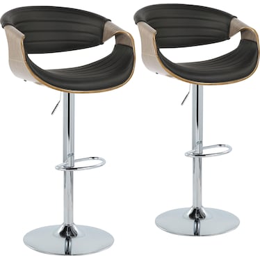 Leo Set of 2 Adjustable Swivel Bar Stools