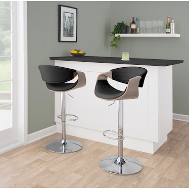 Leo Set of 2 Adjustable Swivel Bar Stools