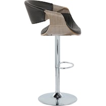 leo black vegan leather gray bar stool   