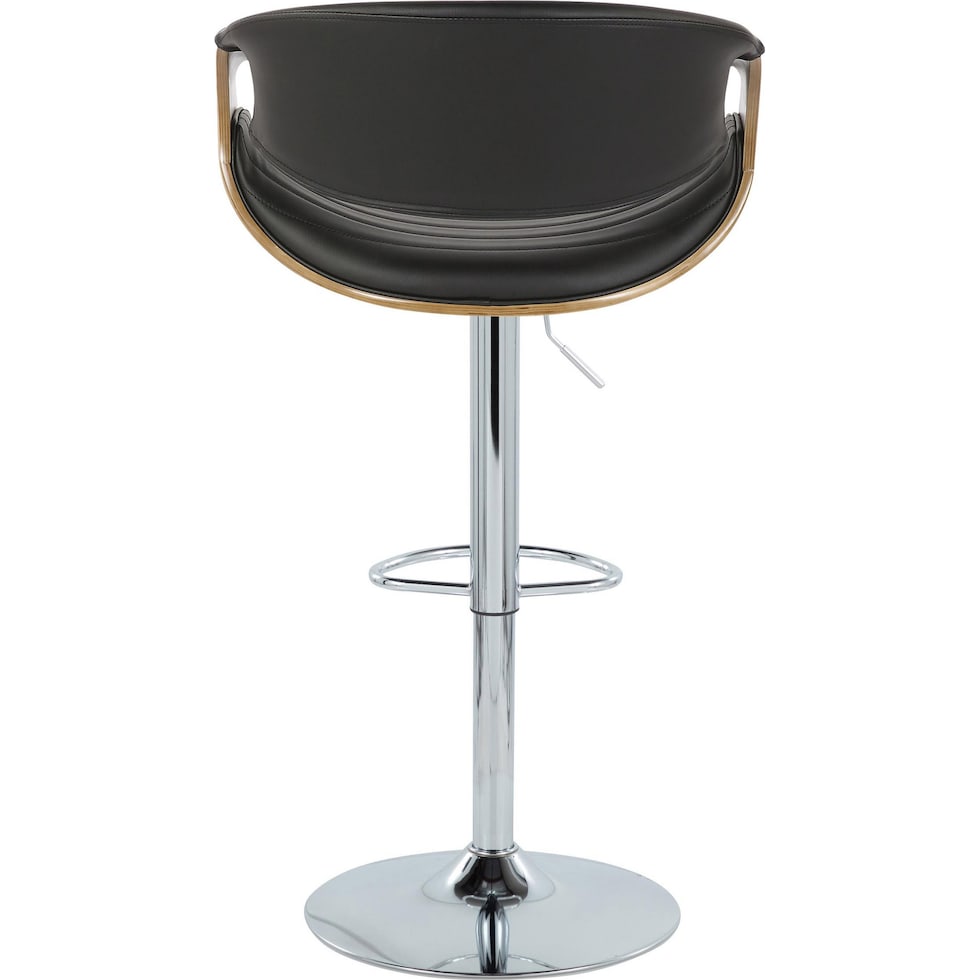 leo black vegan leather gray bar stool   