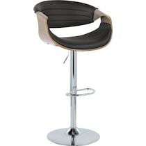 leo black vegan leather gray bar stool   