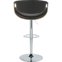 leo black vegan leather gray bar stool   