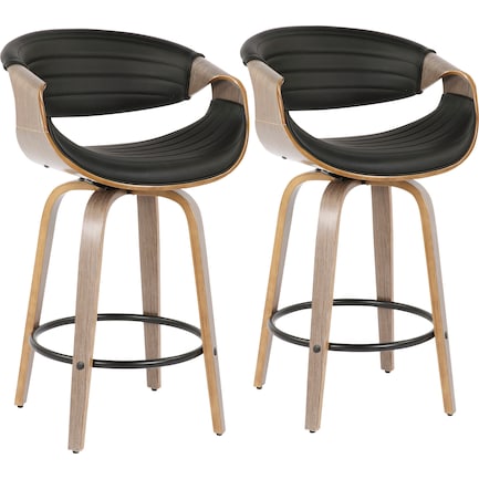 Leo Set of 2 Counter-Height Stools - Black