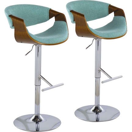 Leo Set of 2 Adjustable Bar Stools - Blue