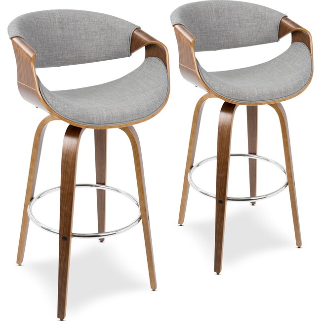 Dining Room Furniture - Leo Set of 2 Swivel Bar Stools