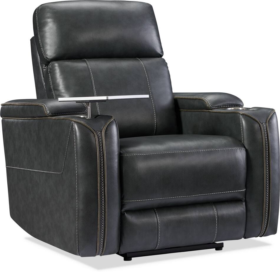 Leo TriplePower Recliner Charcoal American Signature Furniture
