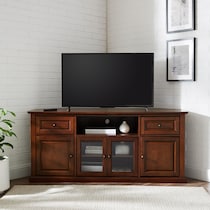 leonard mahogany tv stand   