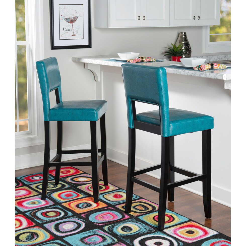 leonardo blue bar stool   
