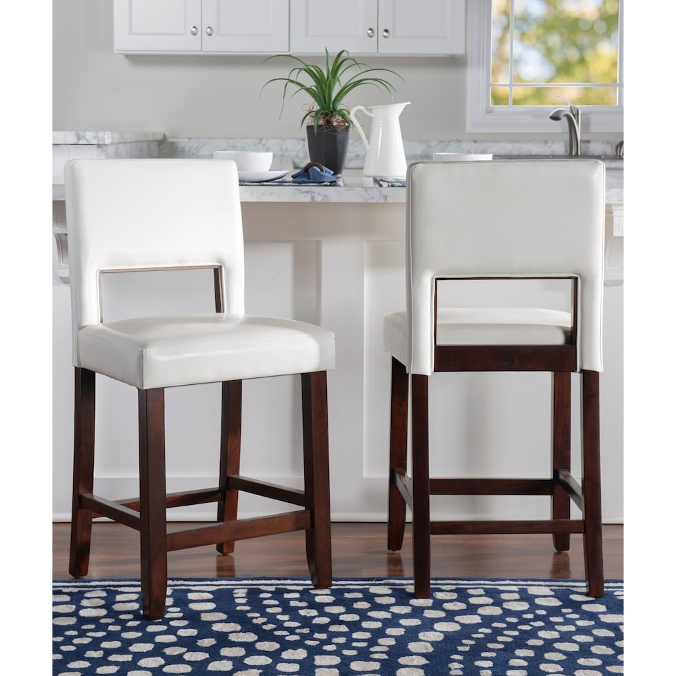 leonardo white counter height stool   