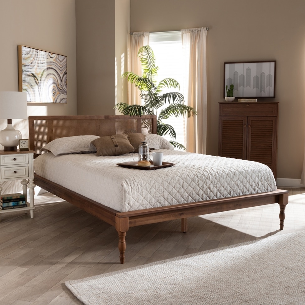 leonida dark brown king bed   