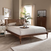 leonida dark brown queen bed   