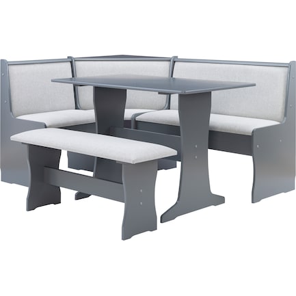 Leonie Dining Table, Banquette and Bench - Gray