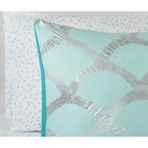 leslie blue full queen bedding set   