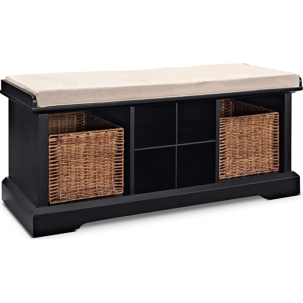 levi black entryway bench   