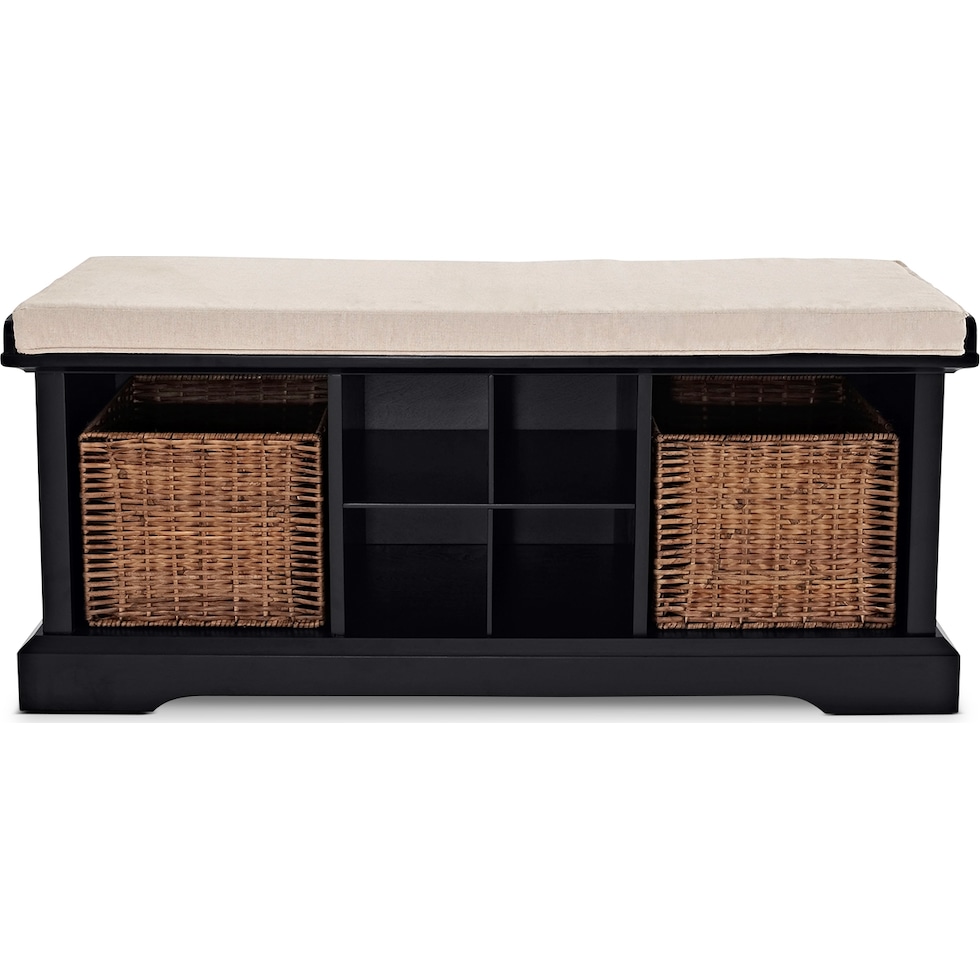 levi black entryway bench   