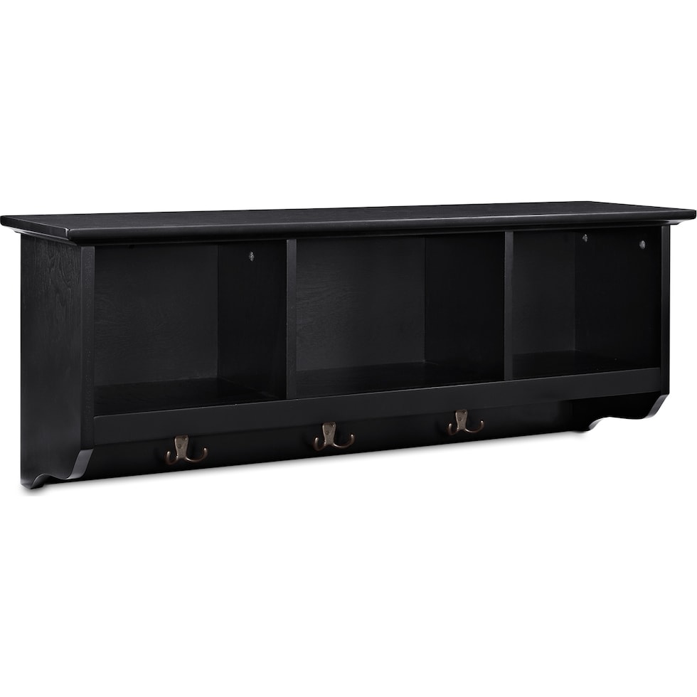 levi black entryway storage shelf   