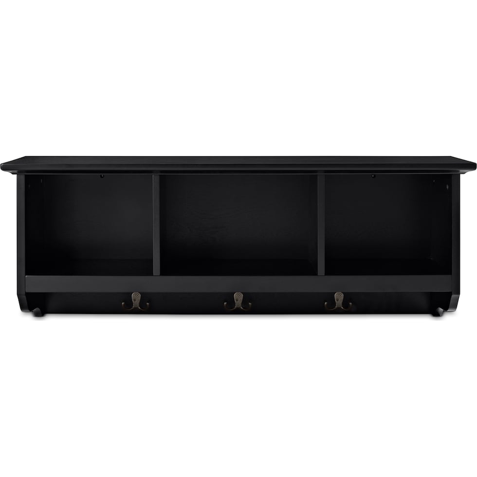 levi black entryway storage shelf   