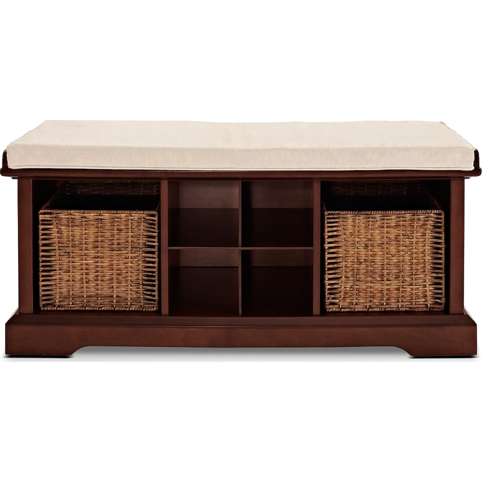 levi dark brown entryway storage bench   