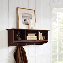 levi dark brown entryway storage shelf   