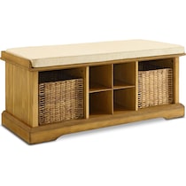 levi light brown entryway bench   