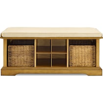 levi light brown entryway bench   