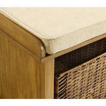 levi light brown entryway bench   