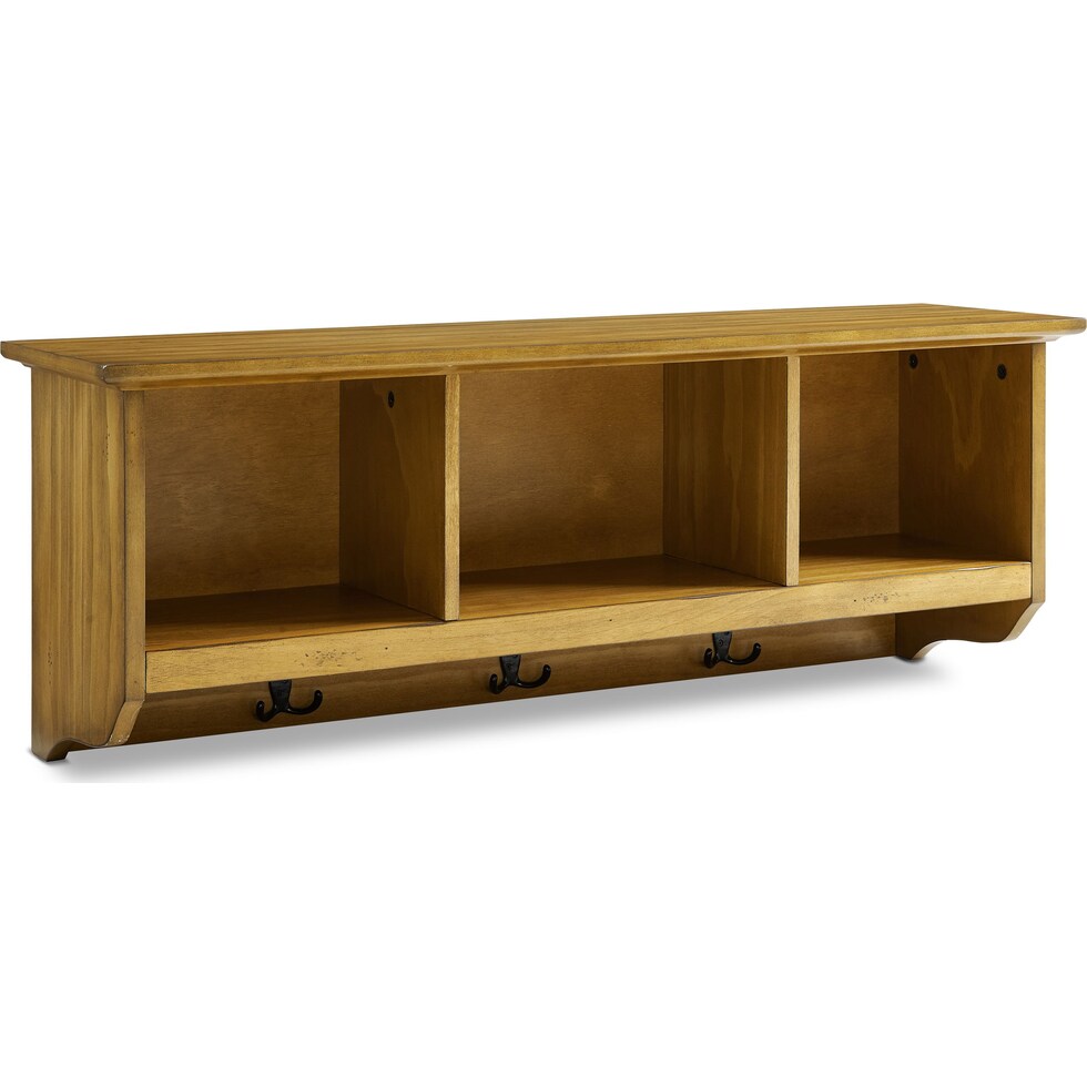 levi light brown entryway storage shelf   