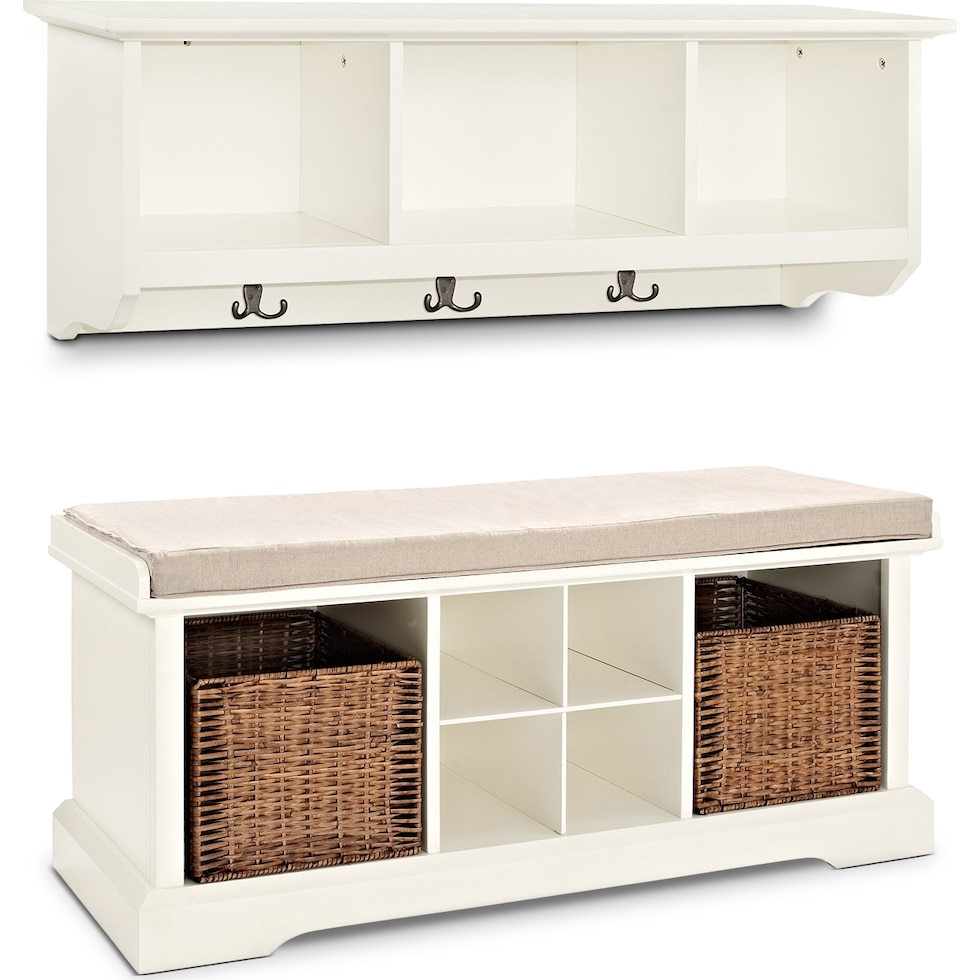 levi white  pc entryway set   