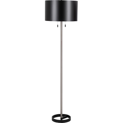 Levia Floor Lamp - Nickel/Black